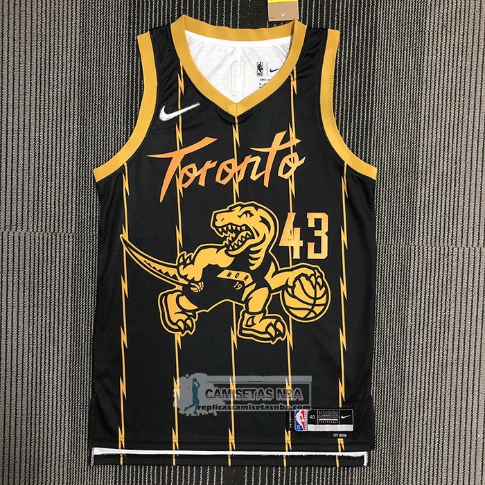 Camiseta Toronto Raptors Pascal Siakam NO 43 Ciudad 2021-22 Negro